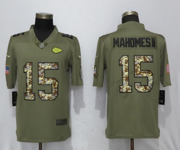 Men Kansas City Chiefs #15 Mahomes ll Olive Camo Carson 2017 Salute to Service Limited Nike NFL Jerseys->kansas city chiefs->NFL Jersey